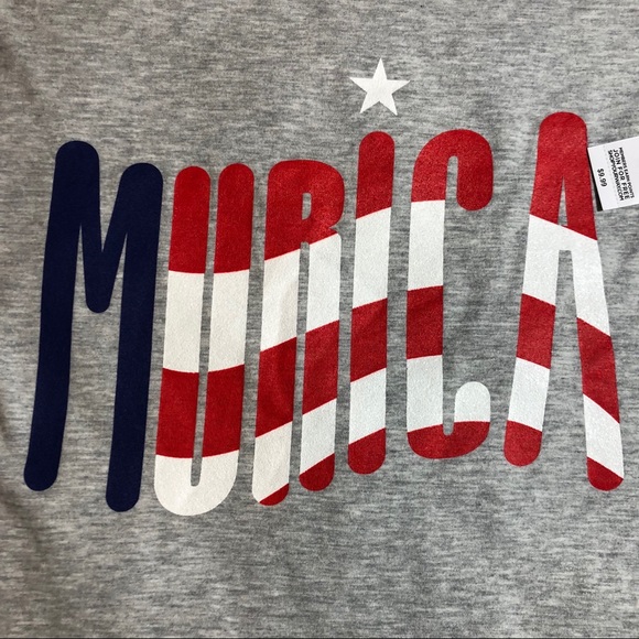 SMALL & MEDIUM RED/WHITE/BLUE MURICA TOP - Picture 3 of 6